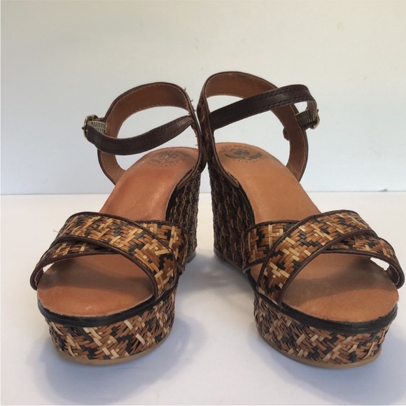 Lucky Brand Kristine Brown Woven Leather Platform Sandal size 7.5M - Picture 5 of 12
